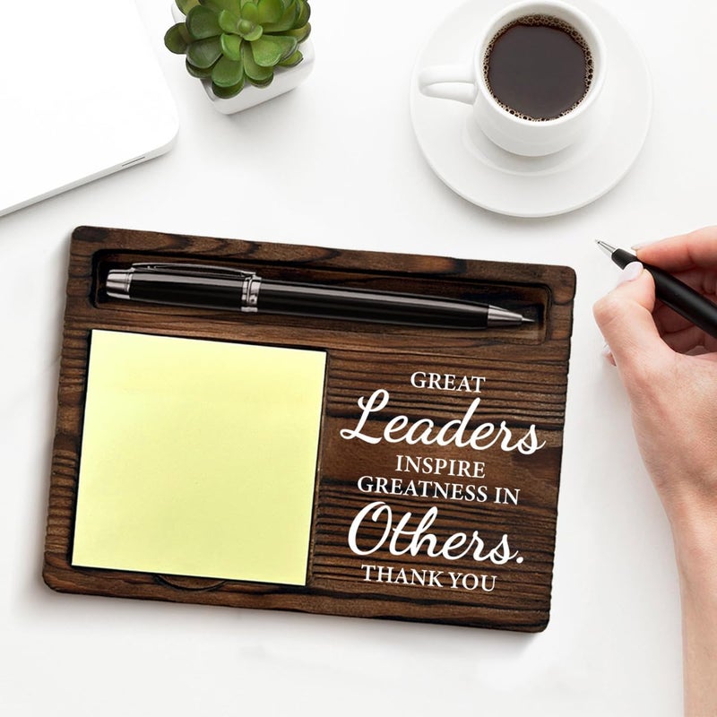QODMGD Boss Appreciation Gifts Thank You Gift Retirement Promotion Gifts for Boss Manager Leader Sticky Note Holder for Office Desk Decor - Image 3